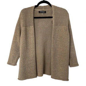 Kasper Women's Brown Knit Cardigan Sweater Size PM GUC